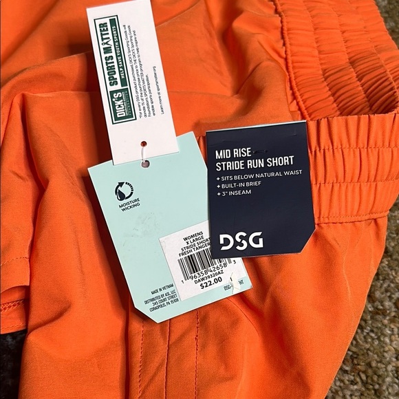 DSG Dick's Sporting Goods Women XL STRIDE Running Shorts 3" Mid Rise Orange NWT - Picture 7 of 11